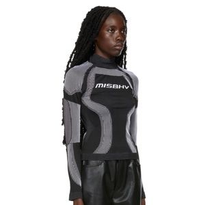 MISBHV Black & White Active Sport Long Sleeve Top